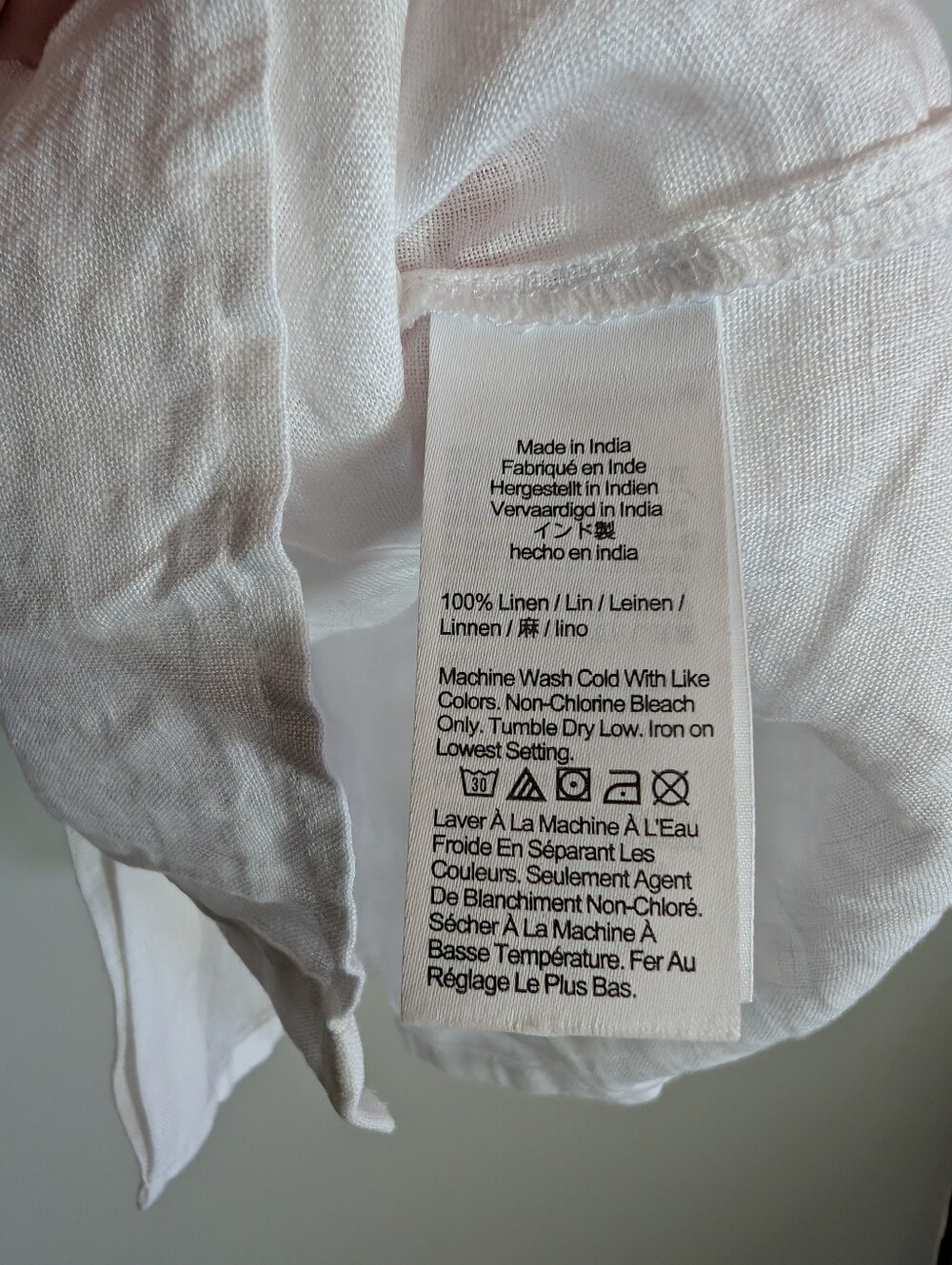 J Crew NWT 100% Linen Button Down Puff Sleeve Tie Back Top - Size 12 - Picture 6 of 7